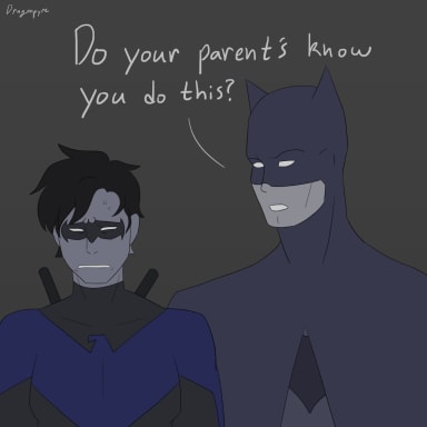 Episode-36: - Batdad With His Batkids of Secret Robin, a DC and Batman fanfiction comic. Bruce has some bonding time with his vigilante children.