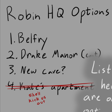 Episode-43: - Robin HQ of Secret Robin, a DC and Batman fanfiction comic. The Robins decide where their new head quarters should be.