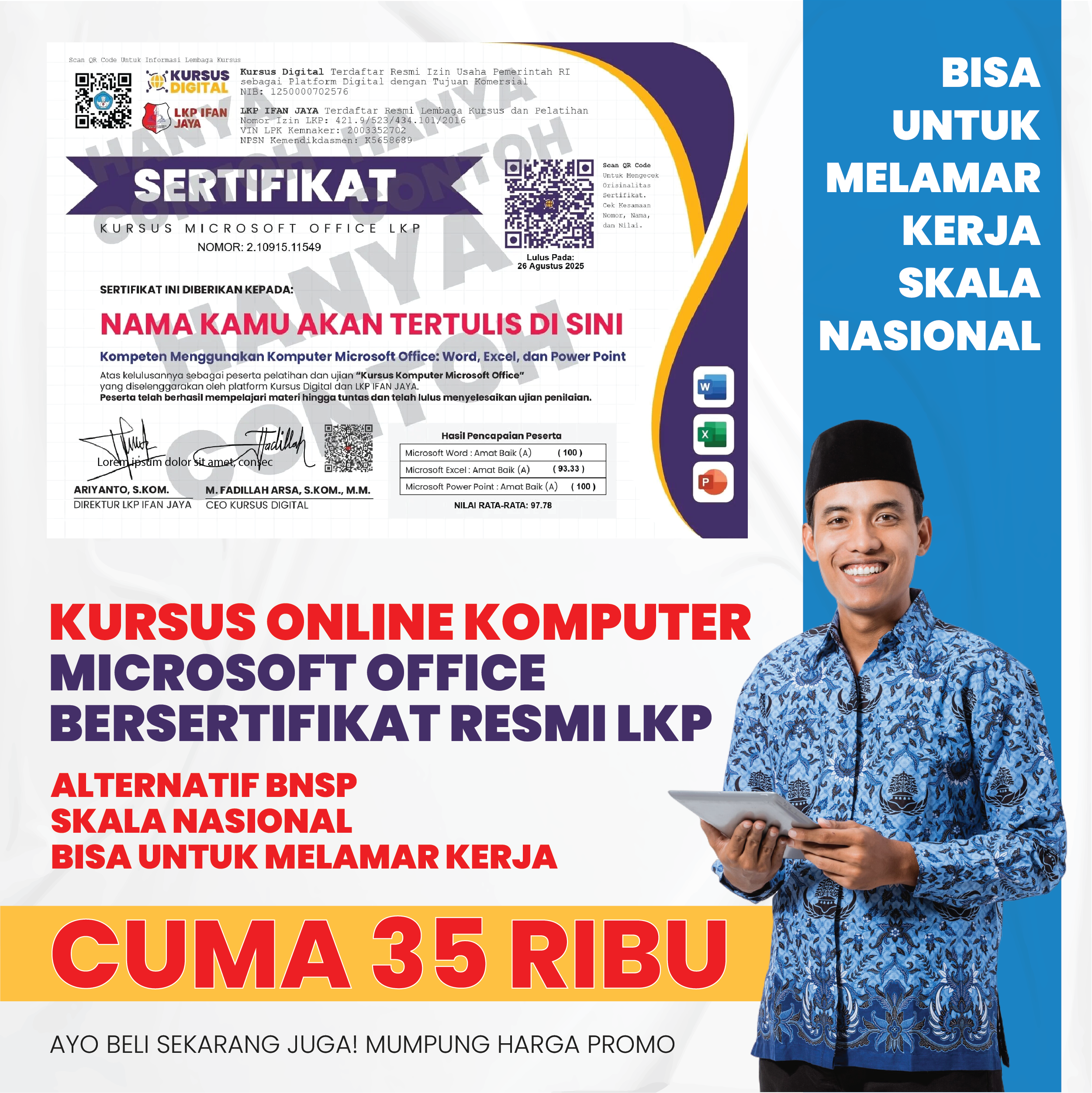 Kursus Online Microsoft Office LKP IFAN JAYA​