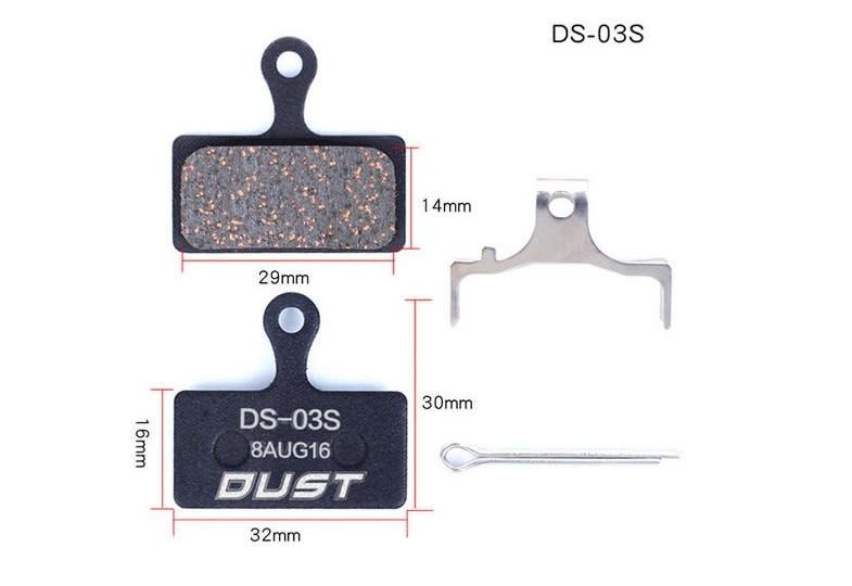 Гальмівні колодки дискові DUST DS-03S Semi Metal, SHIMANO M985/988/785/675/615 