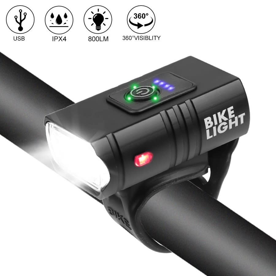  Ліхтар передній 800 Lumen 2.T6 LED USB AL BK-02