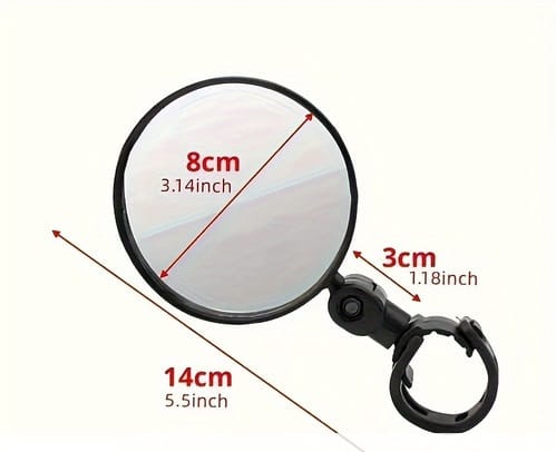 Дзеркало кругле 80мм, кріплення хомутом на кермо 