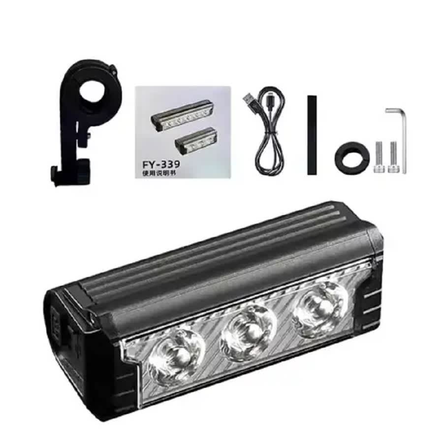 Ліхтар передній 3-LED  Li-on USB FY-339B-3