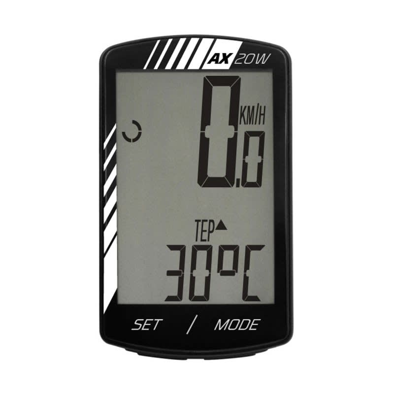 Велокомп'ютер АХ-20W, 20 ф-цій, чорний