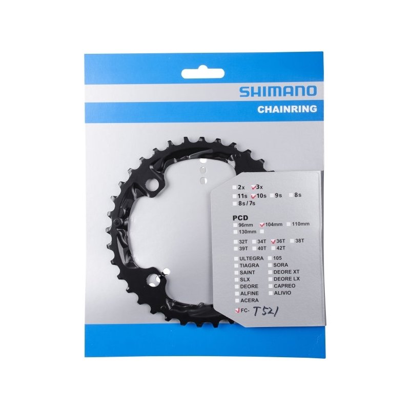 SHIMANO Зірка шатунів FC-M610/T521 DEORE, 36зуб. AL — зображення 1