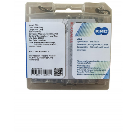 KMC Ланцюг Z8.3 1/2*x3/32* 114L Silver/Gray — зображення 2