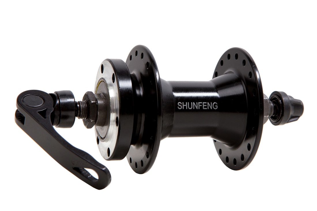 ShunFeng Втулка передня 36H SF-A210F пром/підш. під дискові гальма (чорна) — зображення 1