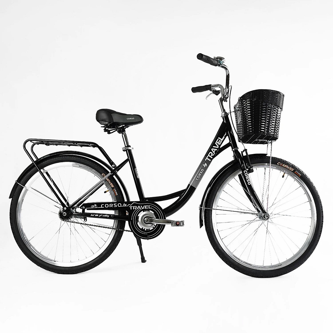 CORSO Велосипед 26 TRAVEL, кошик, багажник сталевий — зображення 1