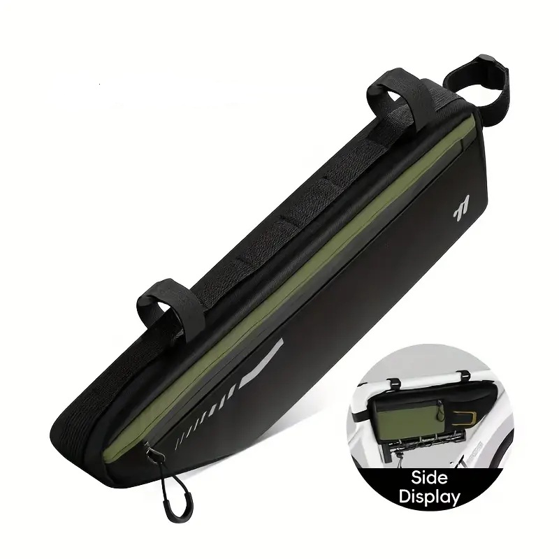 WEST BIKE Сумка на раму 410/120/60мм (чорно-зелена) — зображення 1