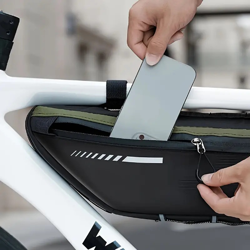 WEST BIKE Сумка на раму 410/120/60мм (чорно-зелена) — зображення 5