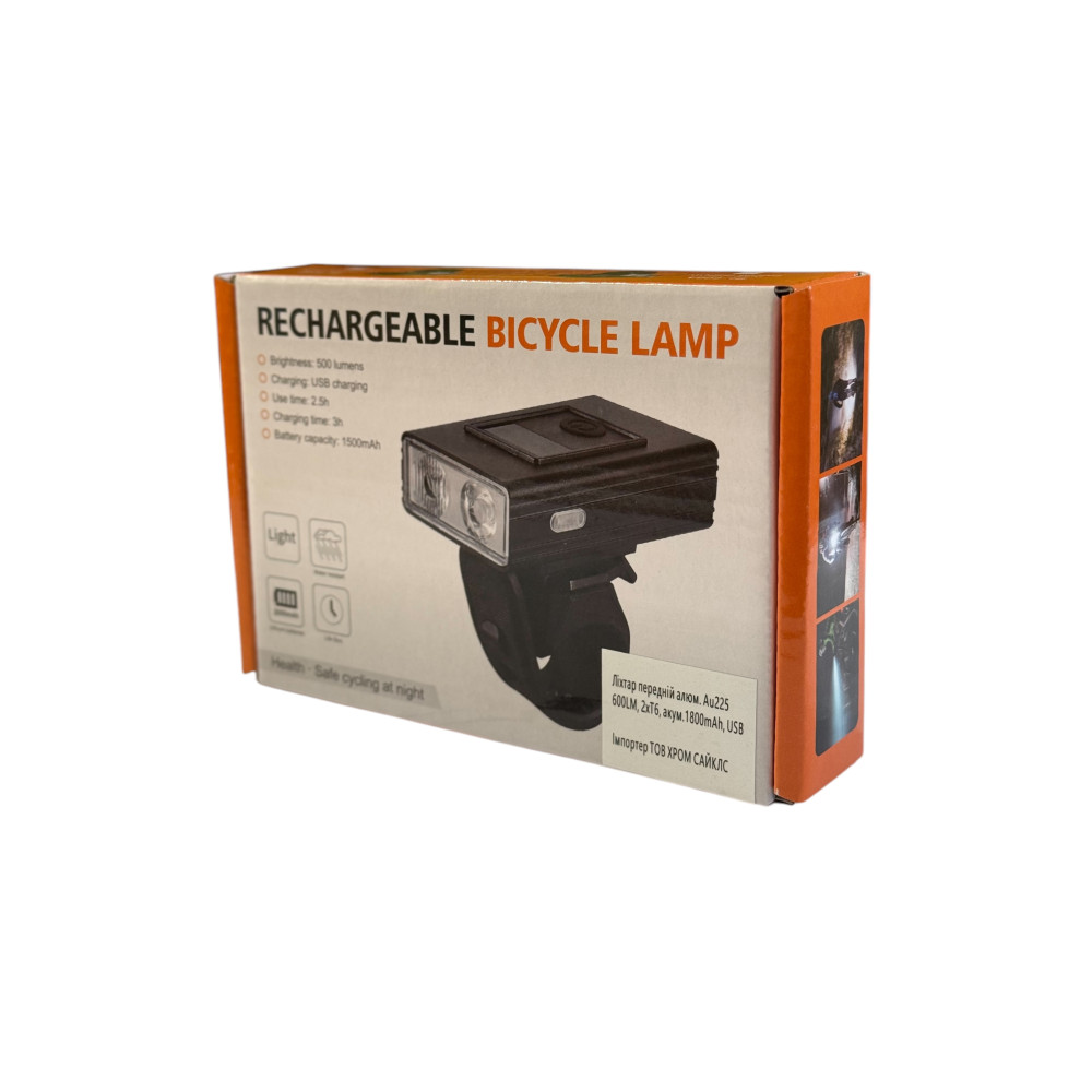 Китай Ліхтар передній 600 LM 2xT6 1800 mAh USB AU 225 — зображення 2