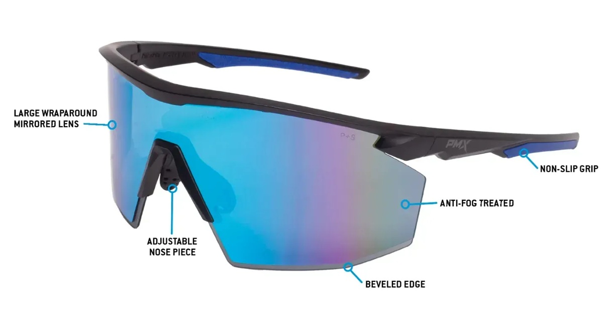 PYRAMEX Окуляри PMXSPEC Super Anti-Fog H2MAX дзеркальні сині — зображення 2