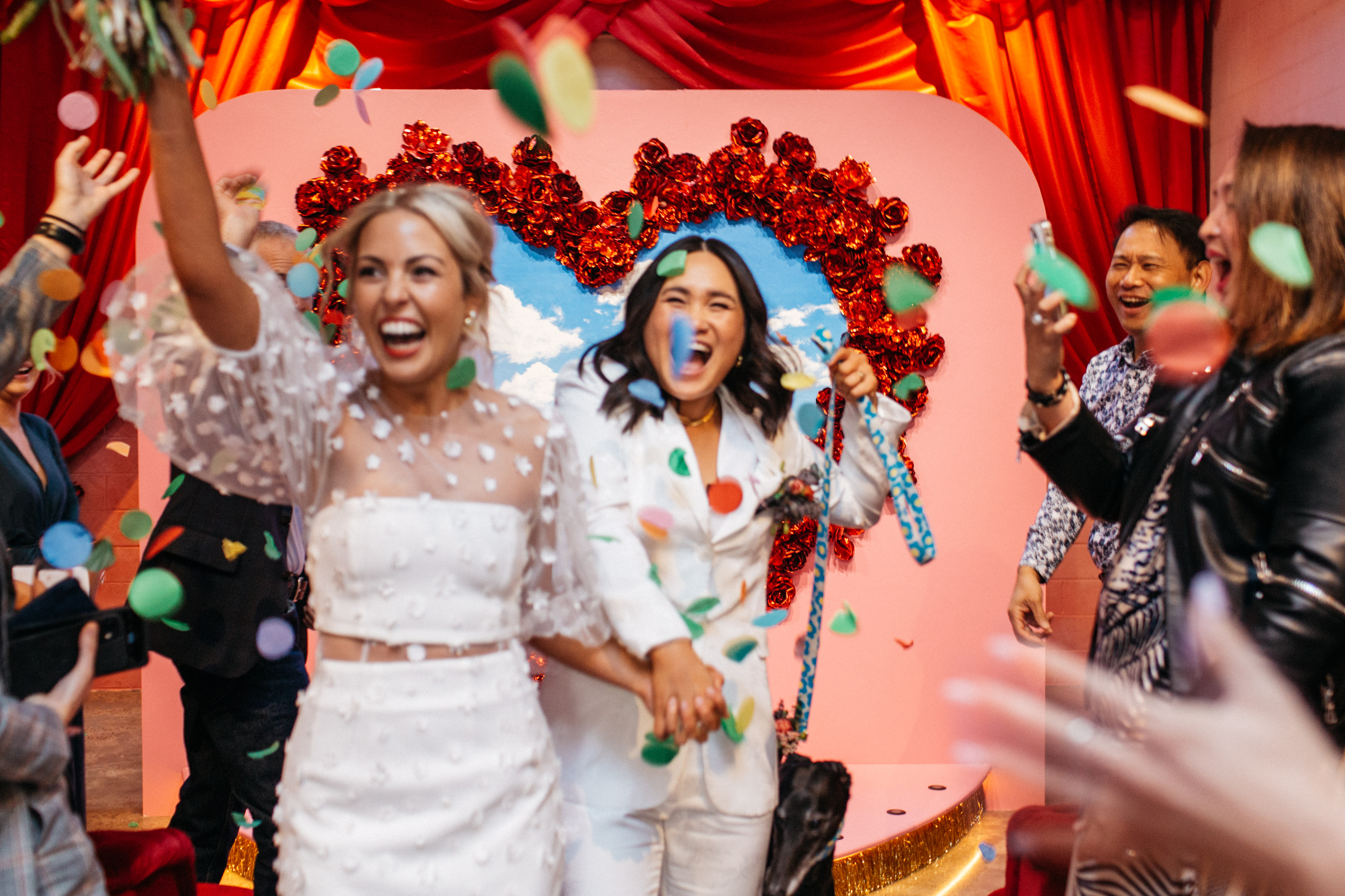 Couple at The Altar Electric on their wedding day