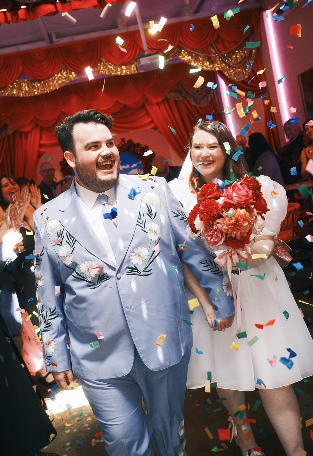 Couple walking down the aisle at a Viva Las Abbotsford wedding