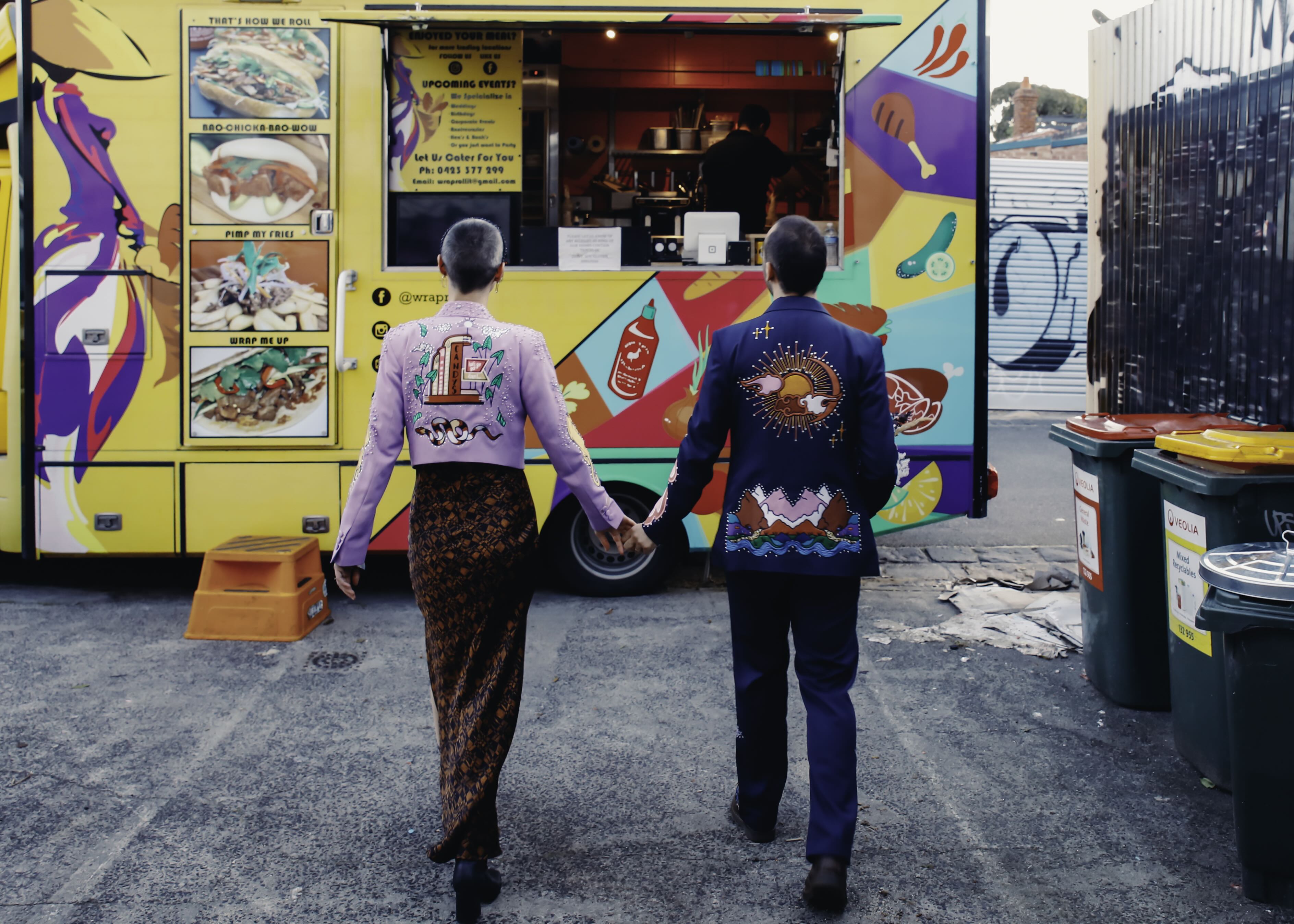 Food truck service at The Altar Electric wedding