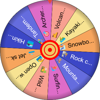 ⛰️🏄 Adventure Challenge SpinzyWheel 🚴‍♂️🏕️
