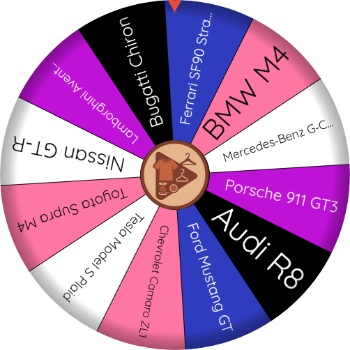 Spin the Wheel: toyota supra m4, nissan gt‑r, lamborghini aventador do9u
