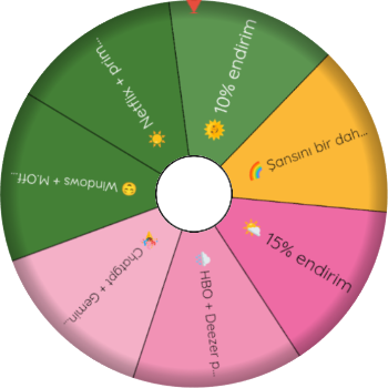 Spin the Wheel: ☀️ netflix + prime video 🎁, 🌞 10% endirim, 🌈 şansını bir daha yoxla 67or