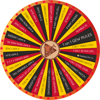 Spin to Decide: 1 on 1 gew rules, 1 on 1 table 2 out of 3 falls, 1 on 1 30 min iorn man match wcg8