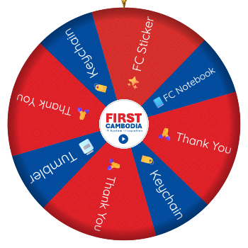 Spin the Wheel: 📘fc notebook​, 🙏 thank you, 🏷️ keychain hjrm