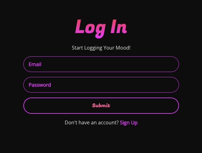 A screenshot showing the login view of the app