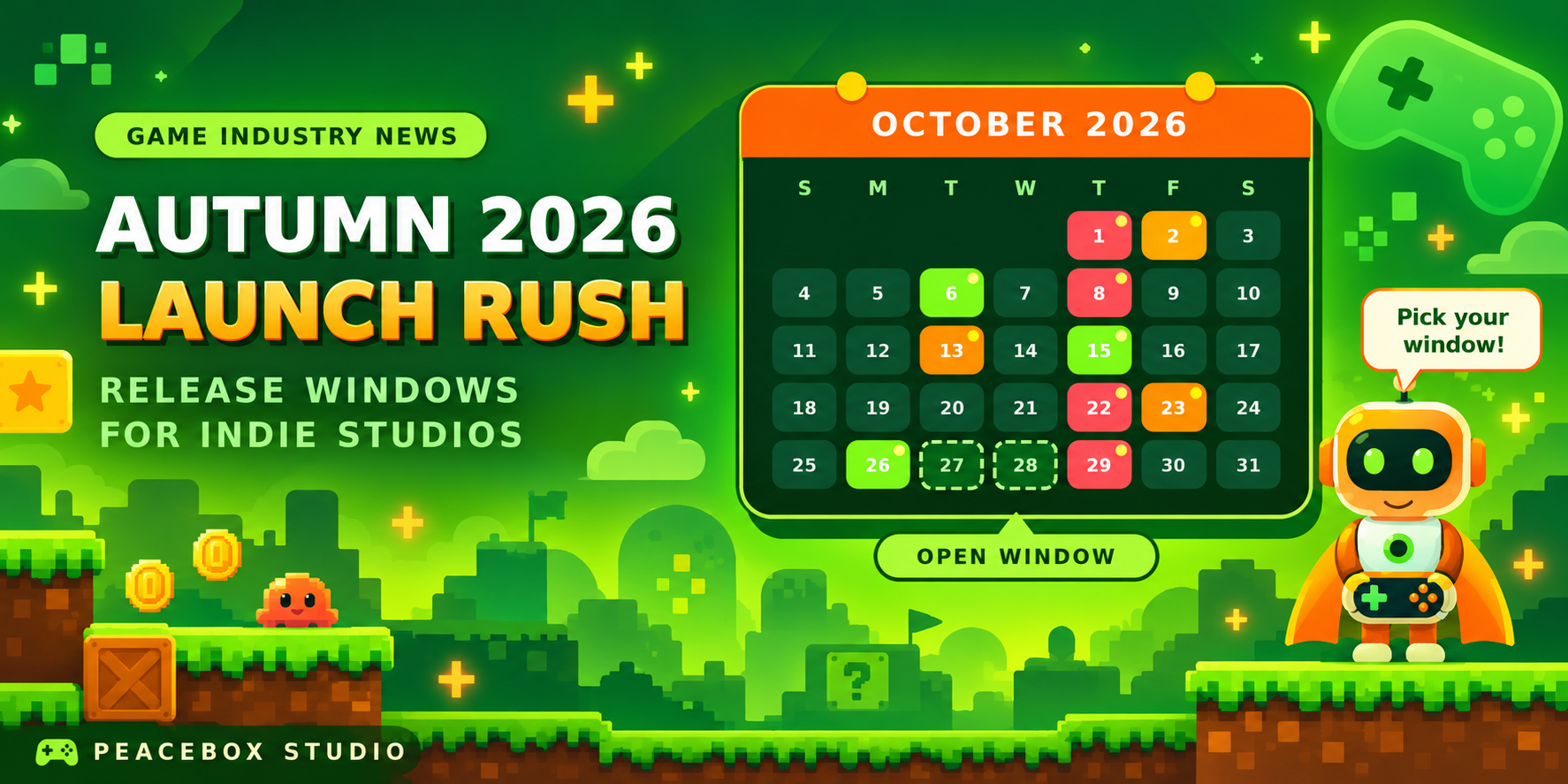 Crowded Game Release Windows in 2026: What the Autumn Launch Rush Means for Indie Studios