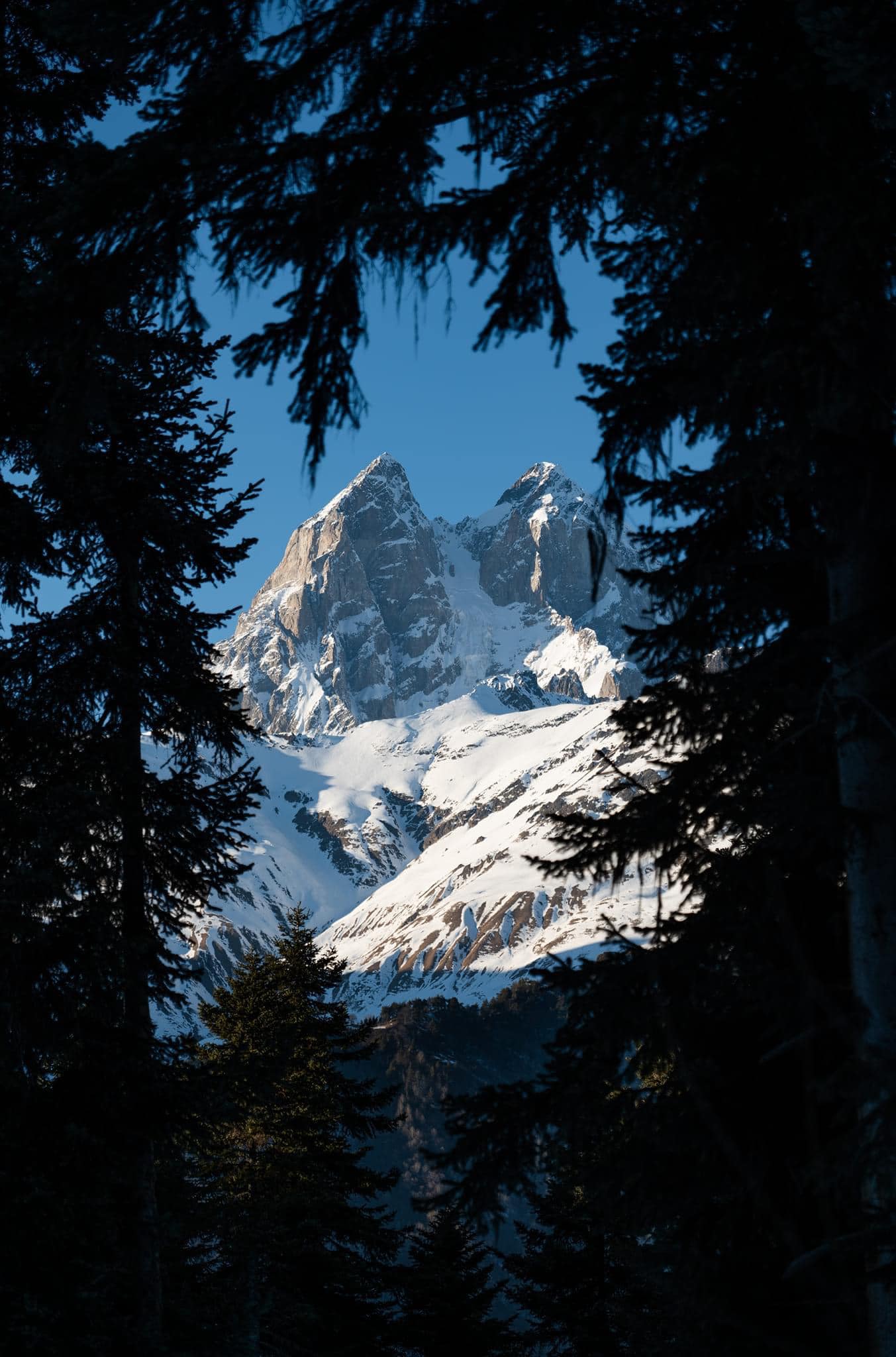 Mt. Ushba majestic peak