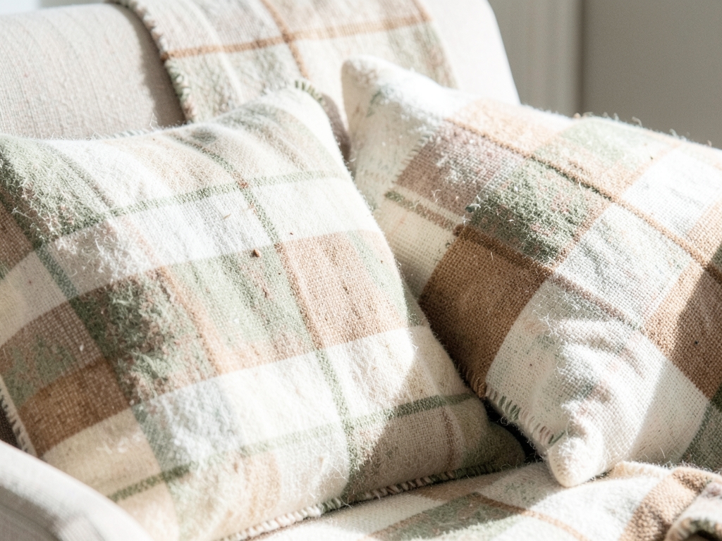 Textiles naturels sur un fauteuil