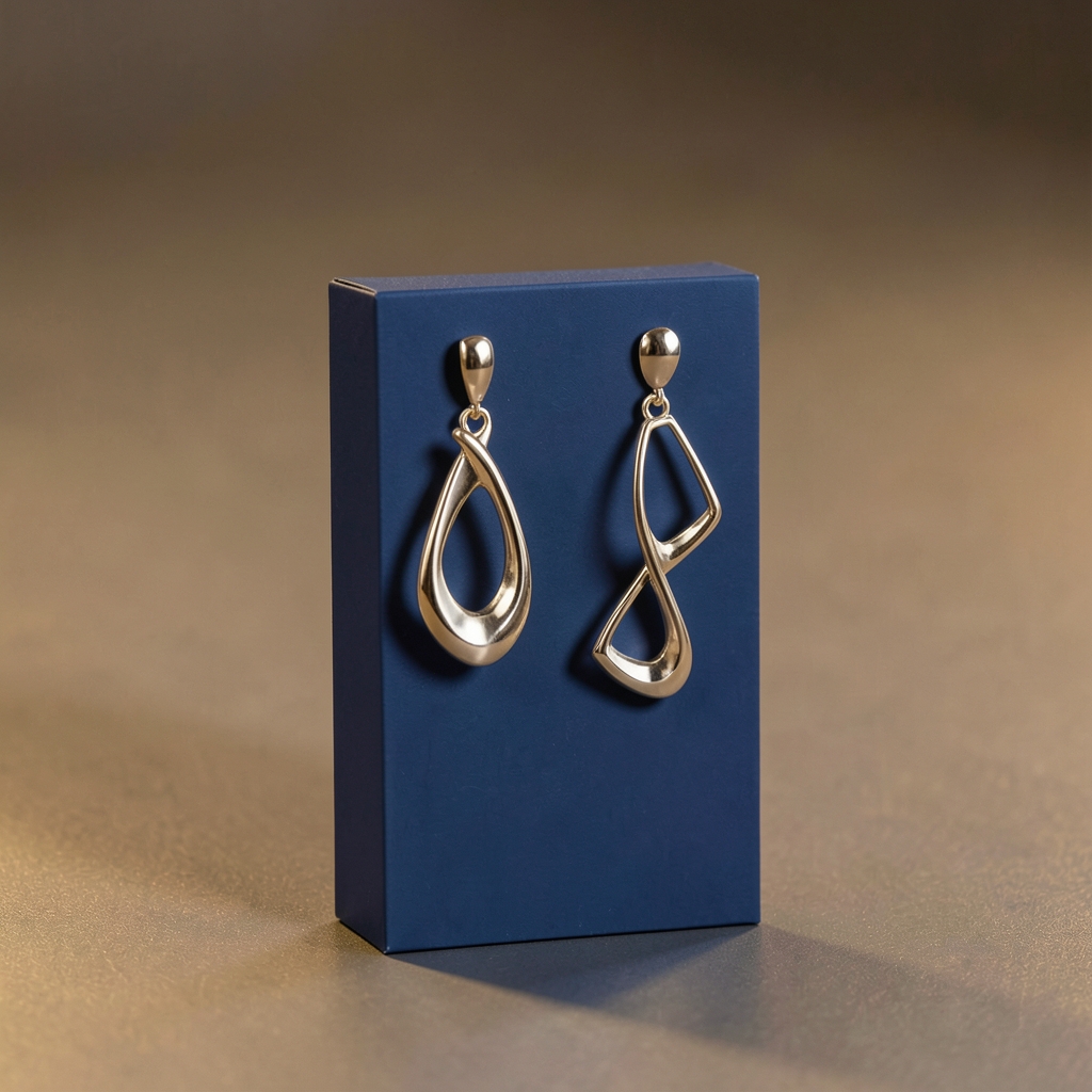 Deux formes pendantes illustrant le rayon boucles d’oreilles