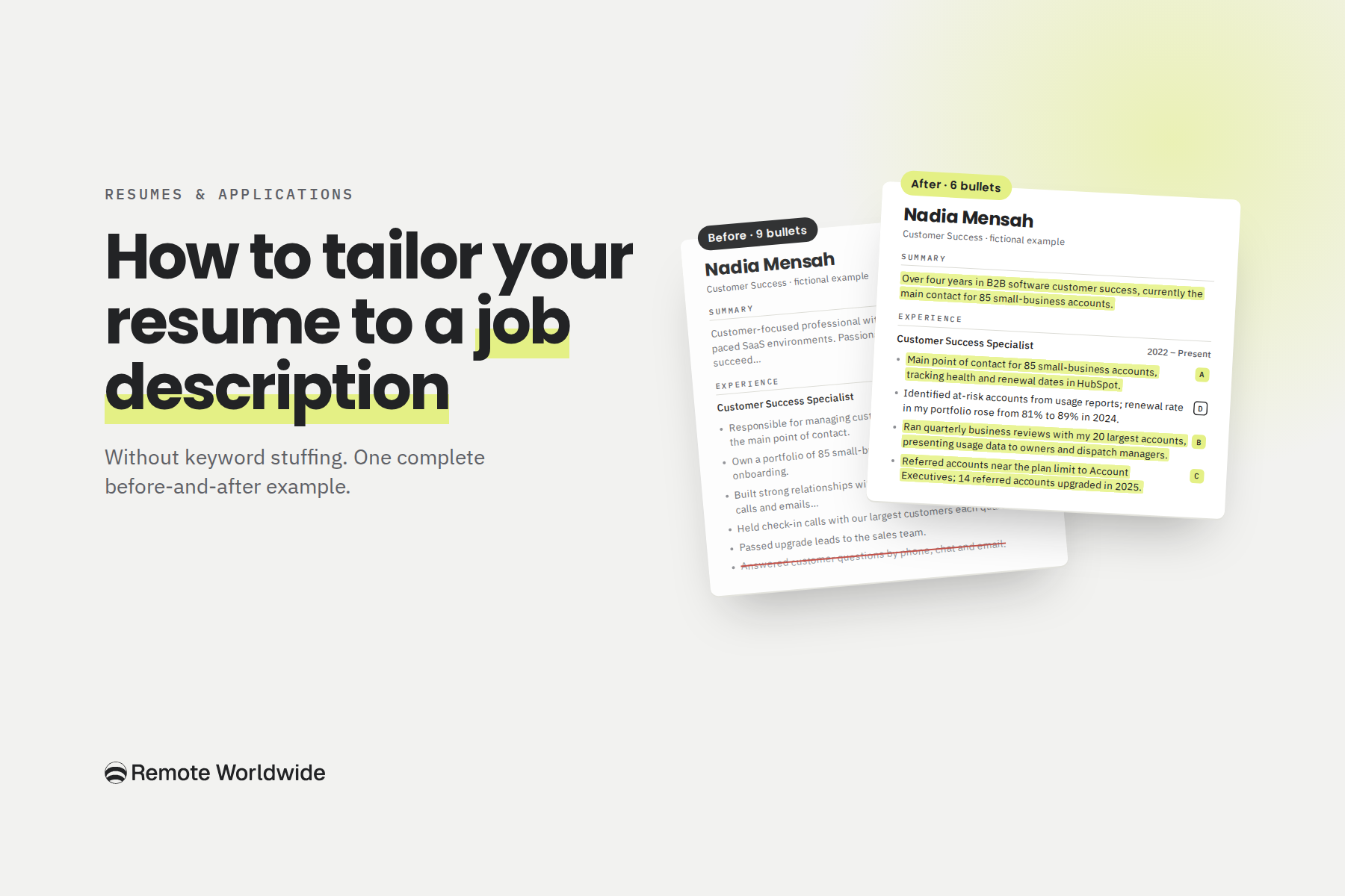 How to Tailor Your Resume to a Job Description (Without Keyword Stuffing)