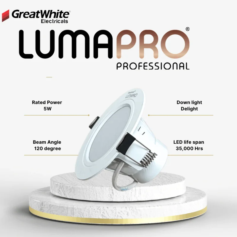 Great White Luma pro led 5w downlight delight