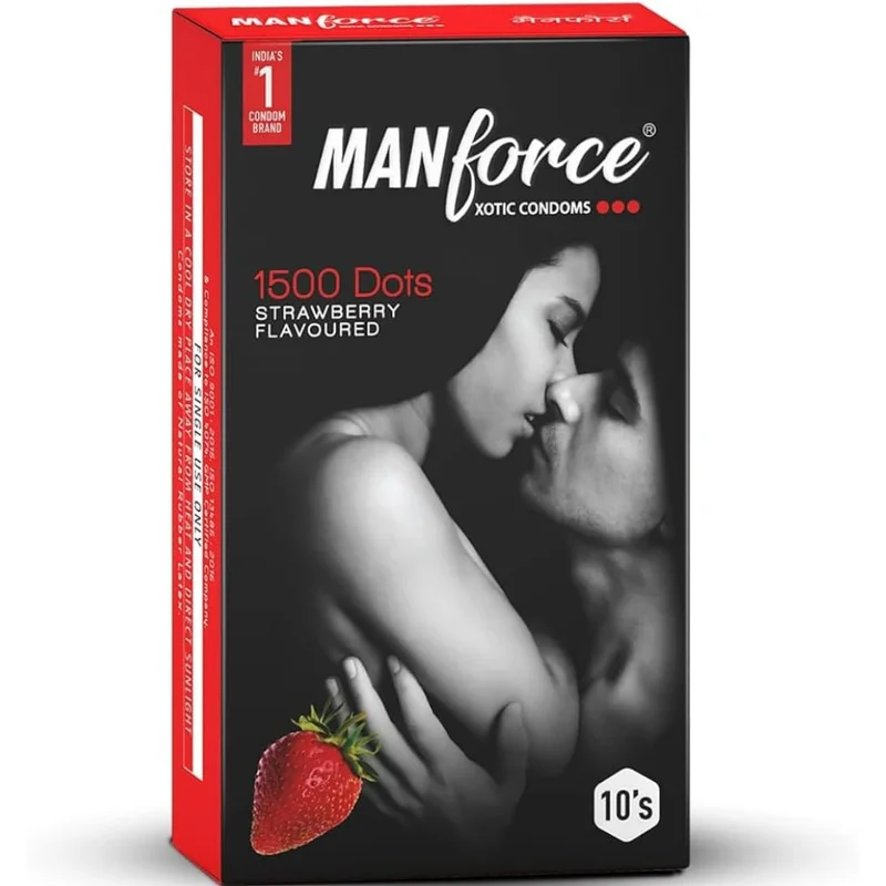 Manforce Xotic Strawberry Flavoured Condoms (10 N Condoms)