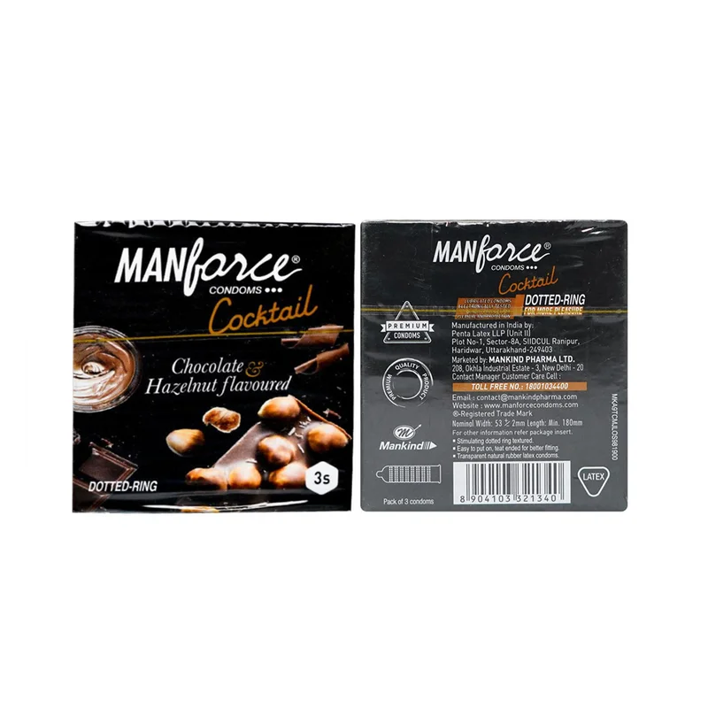 Manforce Cocktail Chocolate and Hazelnut Flavoured (3 Condoms in 1 Pack) 
