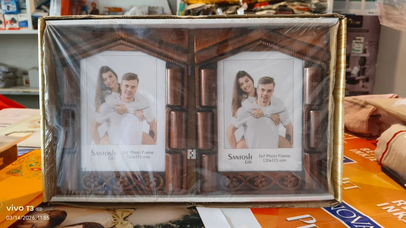 Wooden-style carved decorative frame