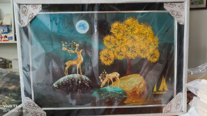 Golden Deer Canvas Wall Rectangle Paintings Wall Art 