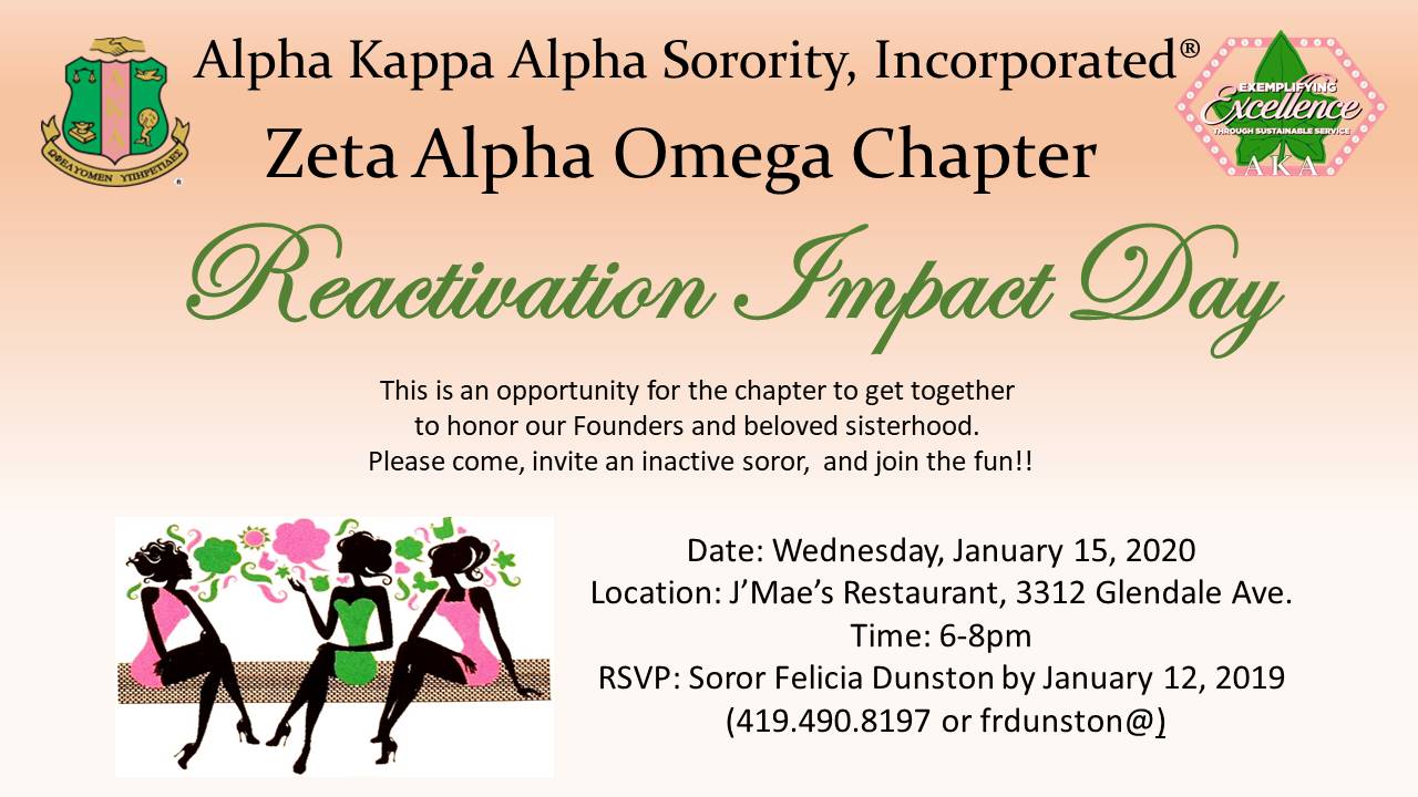 Reactivation Event Past Events - Alpha Kappa Alpha Sorority, Incorporated® Zeta Alpha ...
