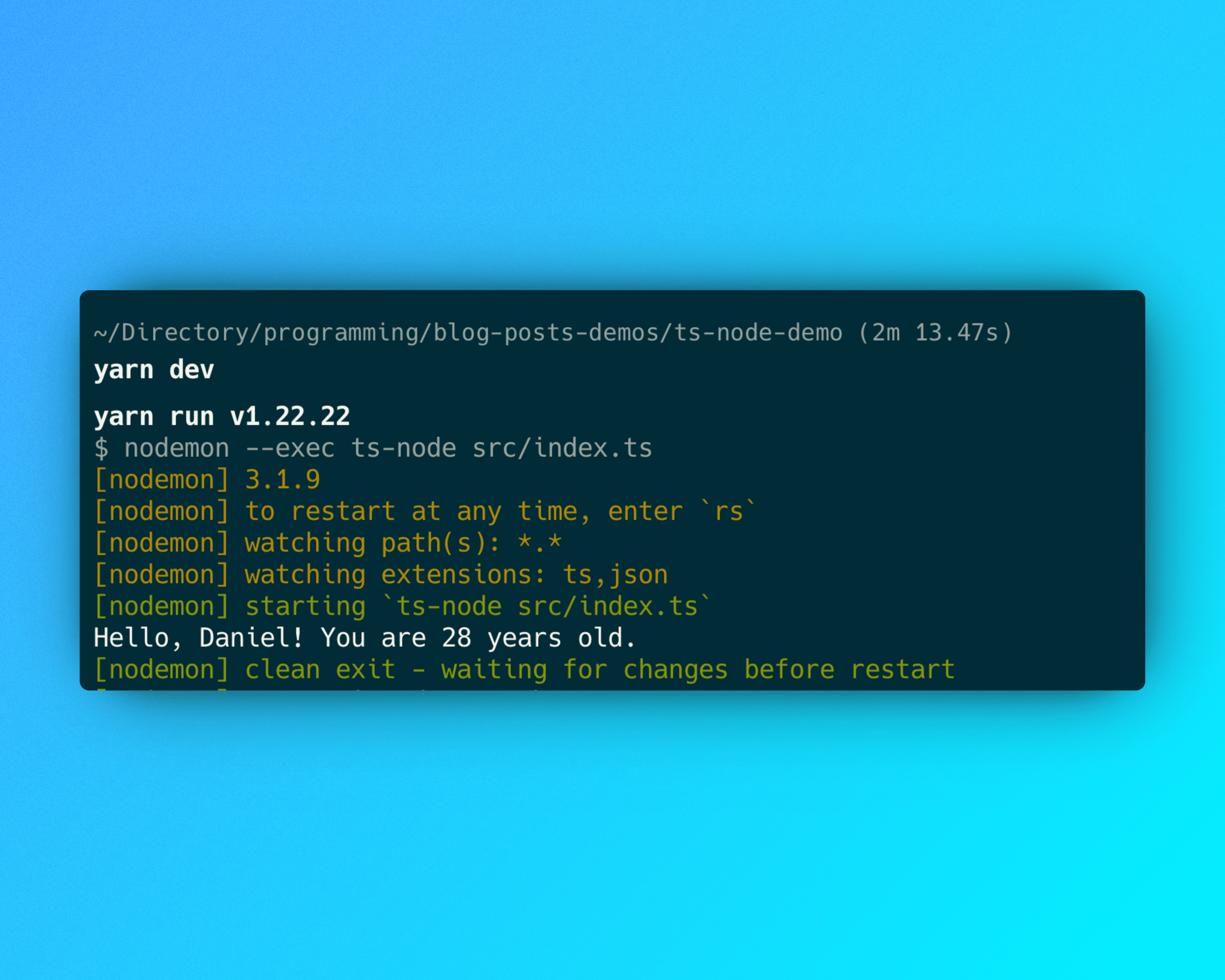 terminal log