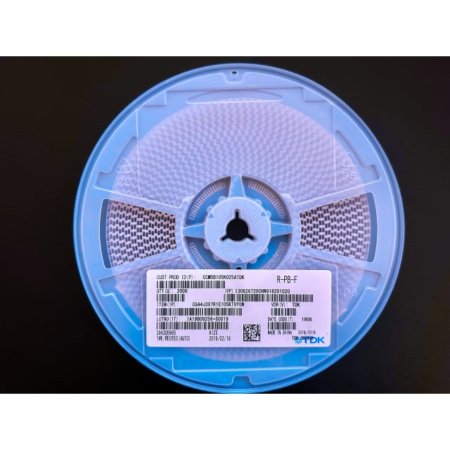 TDK CGA4J3X7R1E105KT0Y0N 1uF 25V 0805 (2012) SMD X7R Multilayer Ceramic Capacitor ±10% -55C to +125C Automotive Grade AEC-Q200