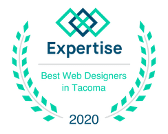 Laurel wreath badge recognizing Expertise as Best Web Designers in Tacoma for 2020.