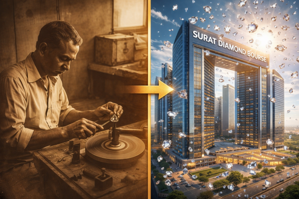 सूरत की डायमंड इंडस्ट्री: ₹10 की मजदूरी से ₹2,00,000 करोड़ का साम्राज्य कैसे बना? (The Complete History & Business Model)