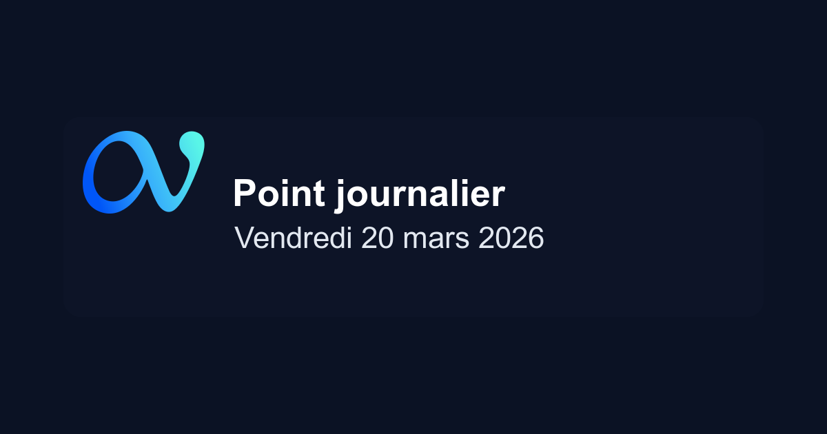 Point marché journalier du 20/03/2026