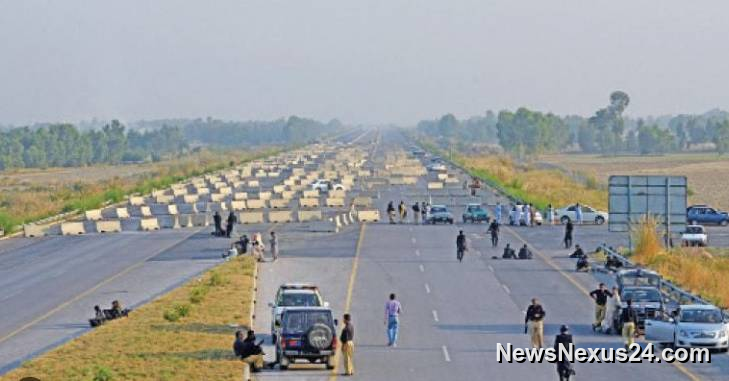 M-1 Motorway Closed From Swabi to Islamabad Amid Security Measures