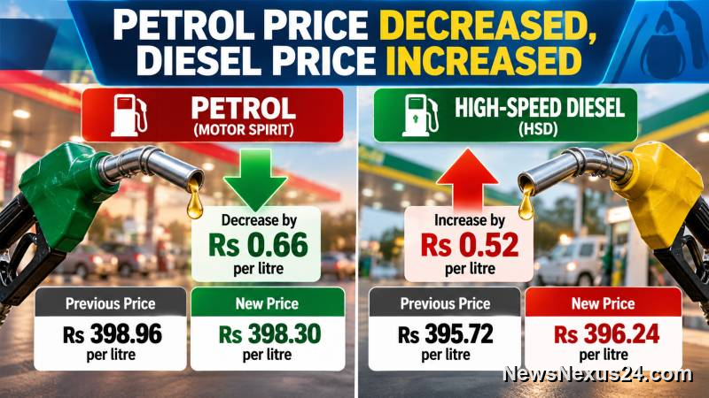 Petrol Price Slightly Reduced As Diesel Rate Goes Up