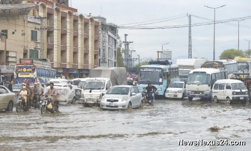 Heavy Rain Floods Low-Lying Parts of Rawalpindi, Disrupts Daily Life