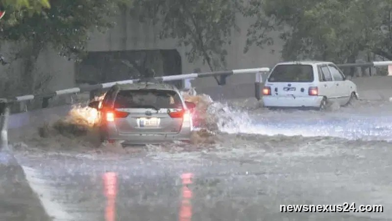 Torrential Rain Floods Low-Lying Areas Across Islamabad