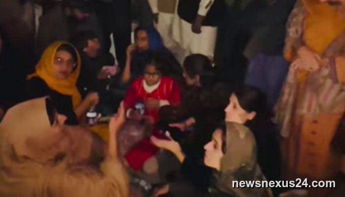 Police break up PTI sit-in near Adiala; Imran’s sisters held, released