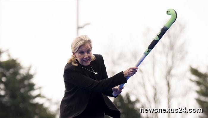 Duchess Sophie takes to the pitch and shows off her hockey skills