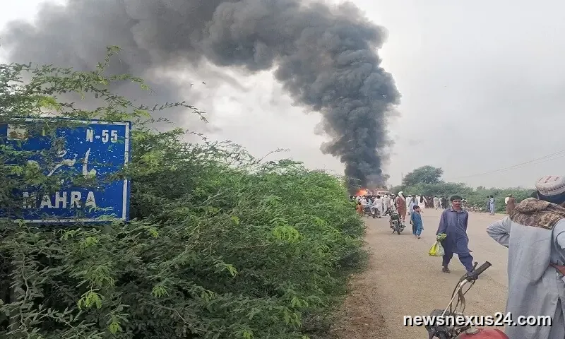 Cargo Truck Fire Shuts Indus Highway in DI Khan