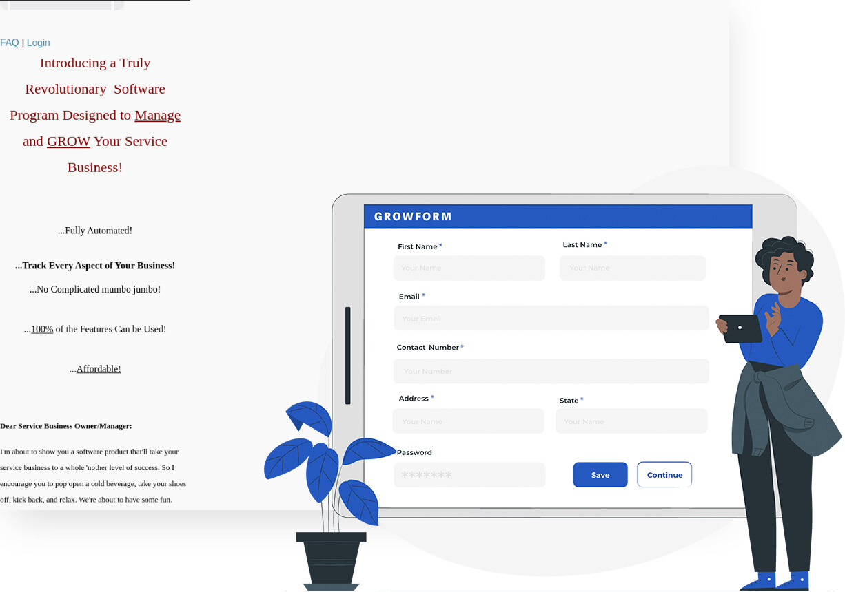 Screenshot of The Customer Factor and Growform form builder