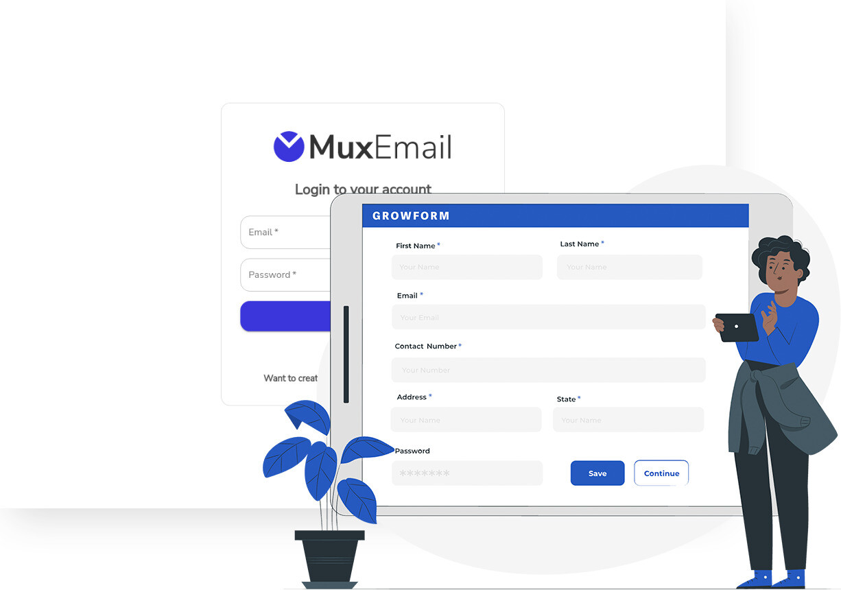 Screenshot of MuxEmail and Growform form builder